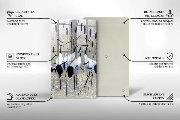 Glas Ceranfeldabdeckung Japanische Kraniche