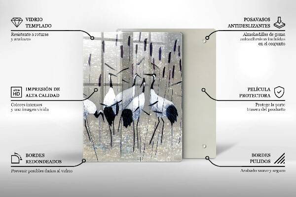 Glas Ceranfeldabdeckung Japanische Kraniche