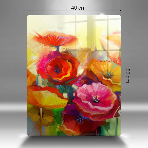 Glas Ceranfeldabdeckung Bemalte bunte Blumen