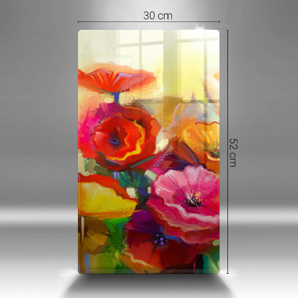 Glas Ceranfeldabdeckung Bemalte bunte Blumen