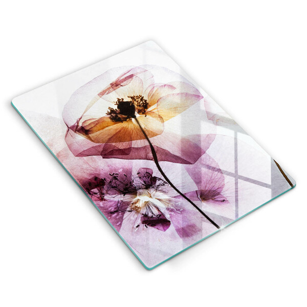 Glas Ceranfeldabdeckung Zarte Blumen