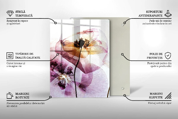 Glas Ceranfeldabdeckung Zarte Blumen