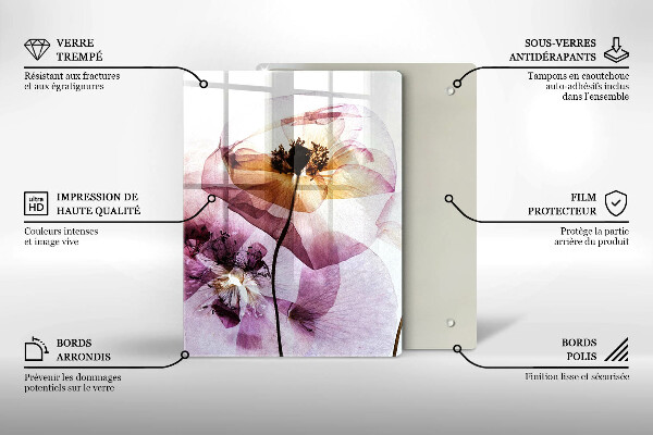 Glas Ceranfeldabdeckung Zarte Blumen