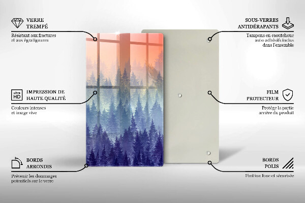 Glas Ceranfeldabdeckung Wald bei Sonnenuntergang