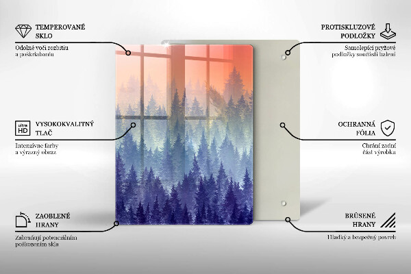 Glas Ceranfeldabdeckung Wald bei Sonnenuntergang