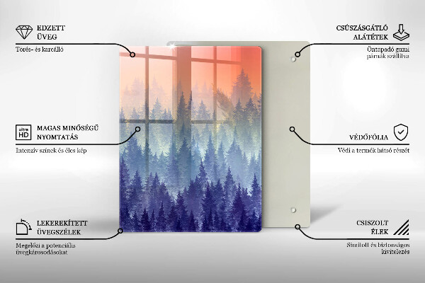 Glas Ceranfeldabdeckung Wald bei Sonnenuntergang