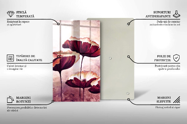 Glas Ceranfeldabdeckung Blumenmalerei