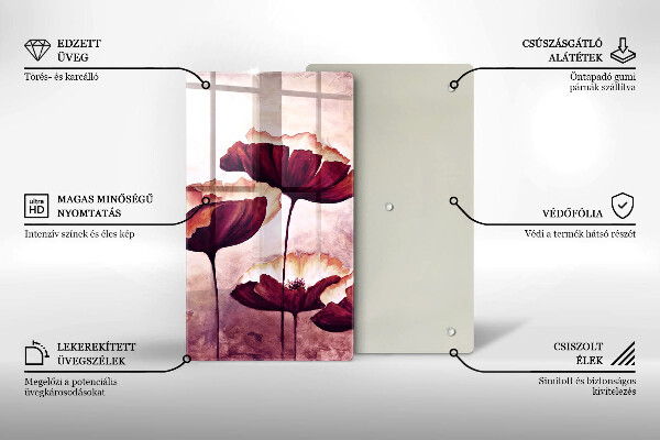 Glas Ceranfeldabdeckung Blumenmalerei