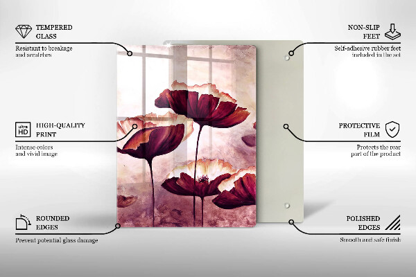 Glas Ceranfeldabdeckung Blumenmalerei