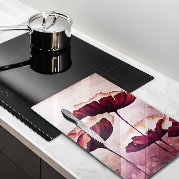 Glas Ceranfeldabdeckung Blumenmalerei