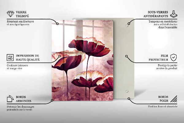 Glas Ceranfeldabdeckung Blumenmalerei