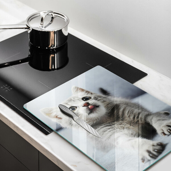 Glas Ceranfeldabdeckung Kleines süßes Kätzchen