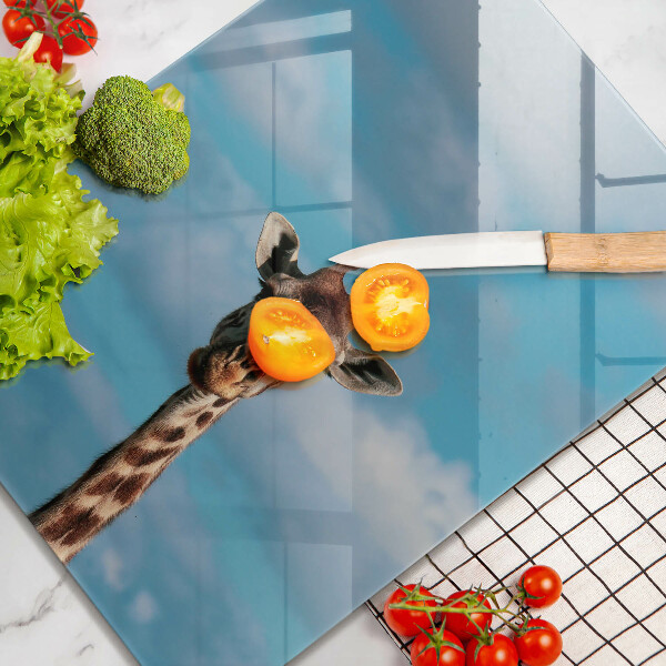 Glas Ceranfeldabdeckung Giraffe und Himmel