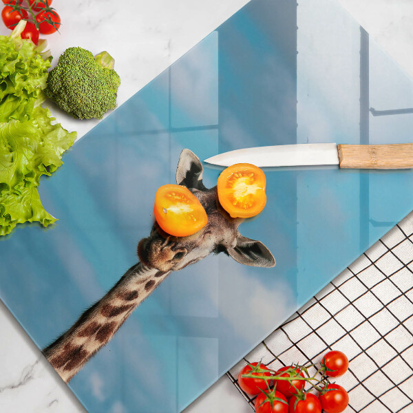 Glas Ceranfeldabdeckung Giraffe und Himmel