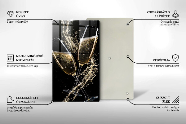 Glas Ceranfeldabdeckung Gläser Champagner