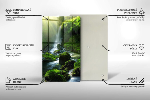 Glas Ceranfeldabdeckung Wasserfall im Dschungel