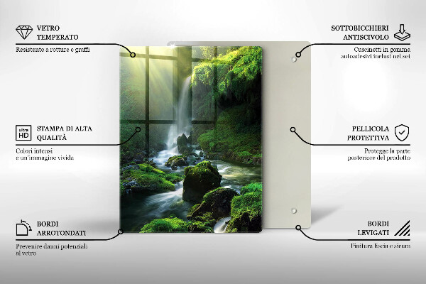 Glas Ceranfeldabdeckung Wasserfall im Dschungel