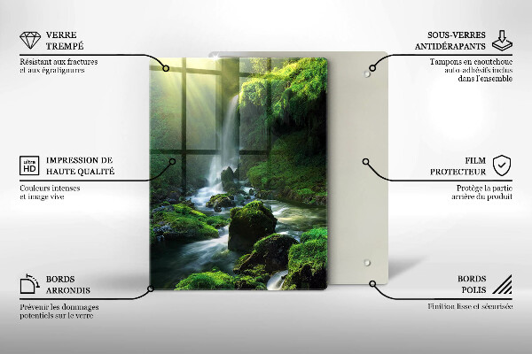 Glas Ceranfeldabdeckung Wasserfall im Dschungel