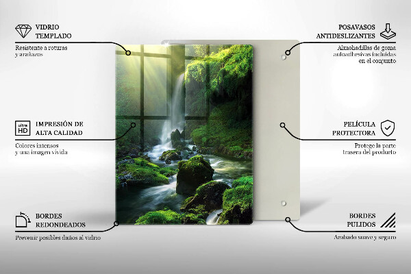 Glas Ceranfeldabdeckung Wasserfall im Dschungel