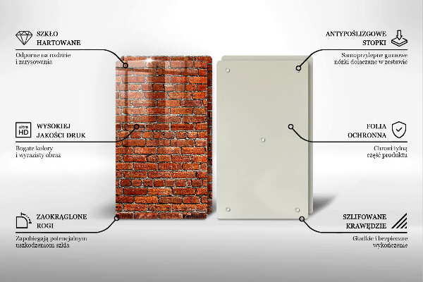 Glas Herdabdeckplatte Wand aus Backsteinmauer