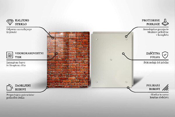 Glas Herdabdeckplatte Wand aus Backsteinmauer