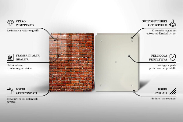 Glas Herdabdeckplatte Wand aus Backsteinmauer
