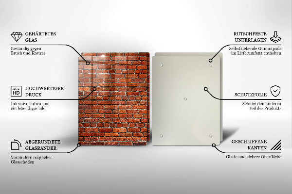 Glas Herdabdeckplatte Wand aus Backsteinmauer