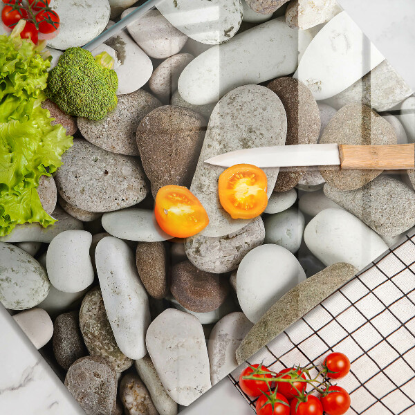 Glas Herdabdeckplatte Kleine Steine im Hintergrund