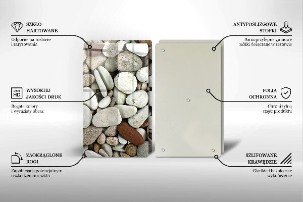 Glas Herdabdeckplatte Kleine Steine im Hintergrund