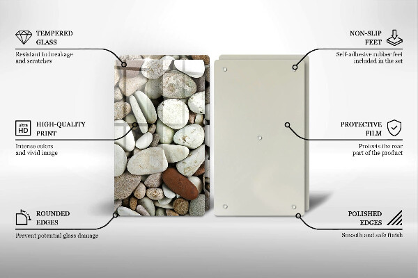 Glas Herdabdeckplatte Kleine Steine im Hintergrund