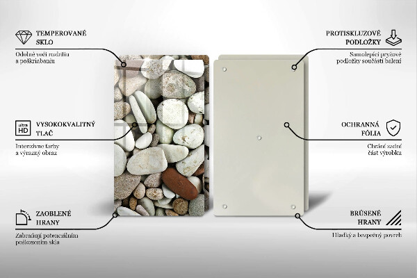 Glas Herdabdeckplatte Kleine Steine im Hintergrund