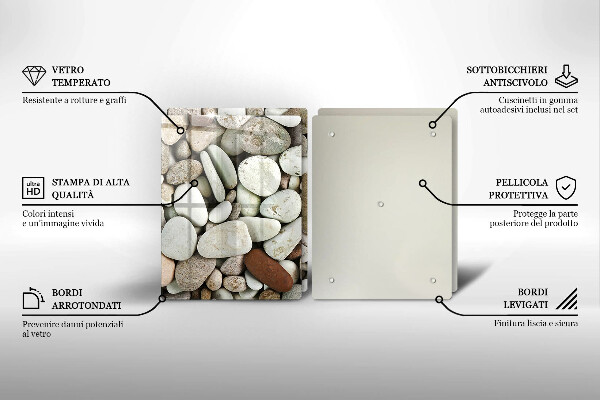 Glas Herdabdeckplatte Kleine Steine im Hintergrund