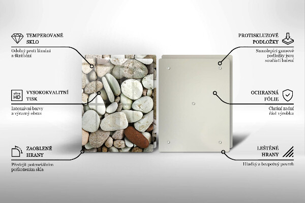 Glas Herdabdeckplatte Kleine Steine im Hintergrund