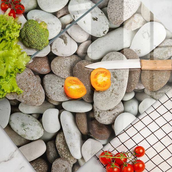 Glas Herdabdeckplatte Kleine Steine im Hintergrund
