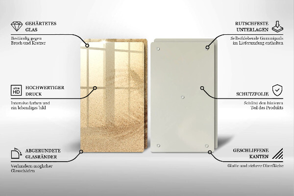 Glas Ceranfeldabdeckung Strandsandurlaub