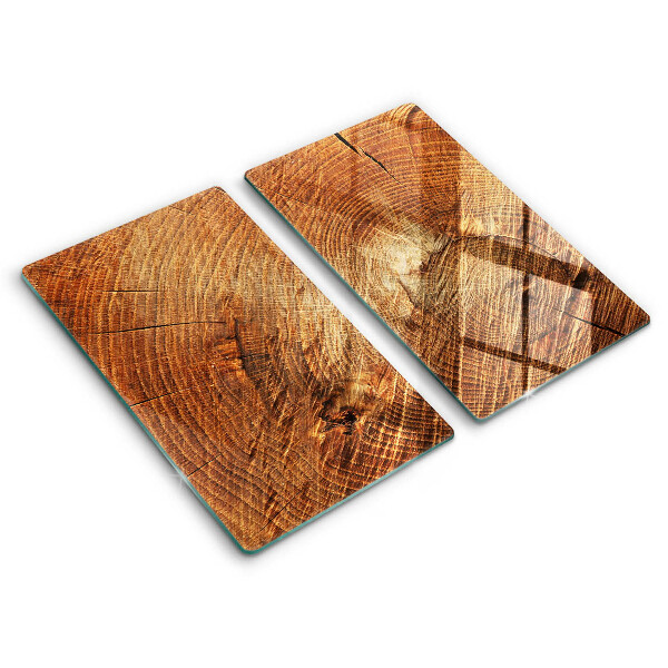 Glas Herdabdeckplatte Holzmaserung des Baumes