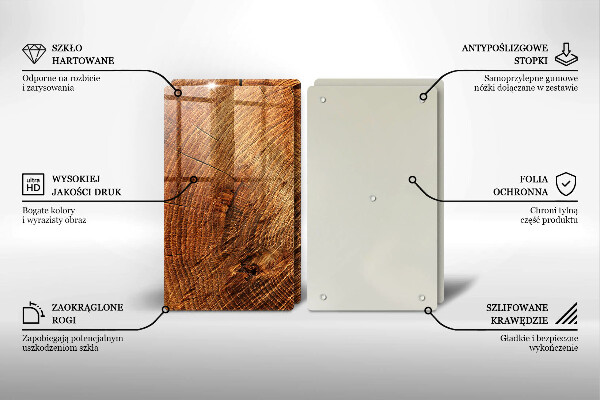 Glas Herdabdeckplatte Holzmaserung des Baumes