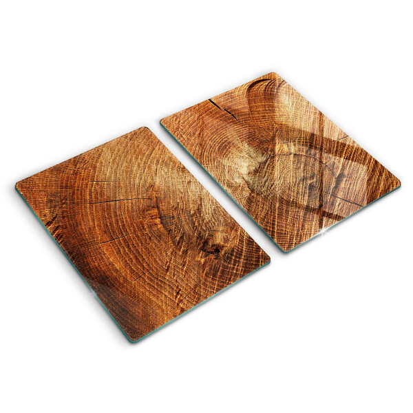 Glas Herdabdeckplatte Holzmaserung des Baumes