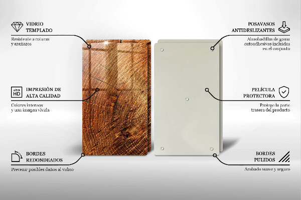Glas Herdabdeckplatte Holzmaserung des Baumes