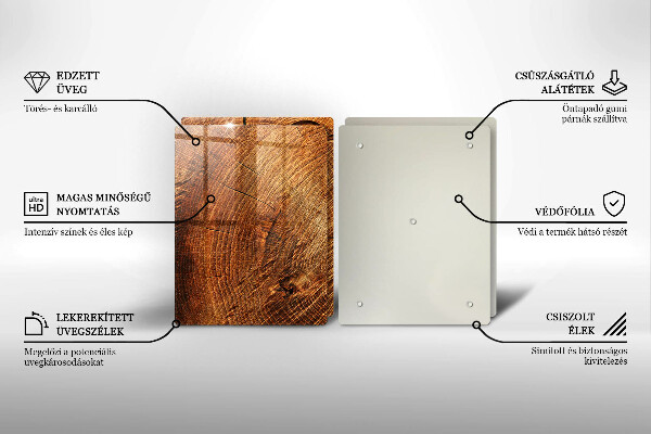 Glas Herdabdeckplatte Holzmaserung des Baumes