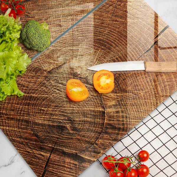 Glas Herdabdeckplatte Holzmaserung des Baumes