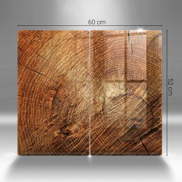 Glas Herdabdeckplatte Holzmaserung des Baumes