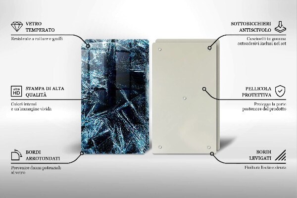 Glas Herdabdeckplatte Struktur aus scharfem Eis