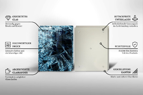Glas Herdabdeckplatte Struktur aus scharfem Eis