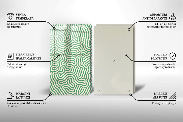 Glas Herdabdeckplatte Abstrakte Linien