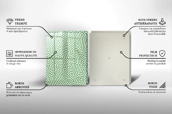 Glas Herdabdeckplatte Abstrakte Linien