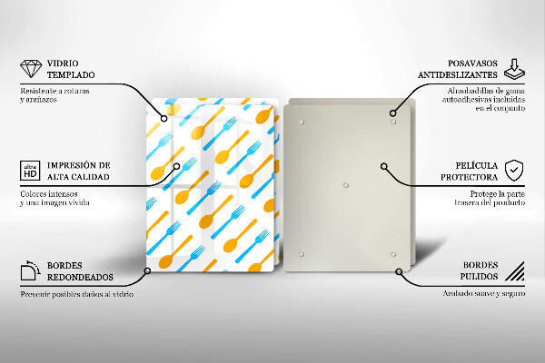 Glas Herdabdeckplatte Gabeln und Löffel