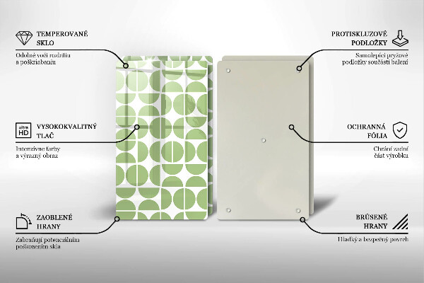 Glas Herdabdeckplatte Muster aus Boho-Formen