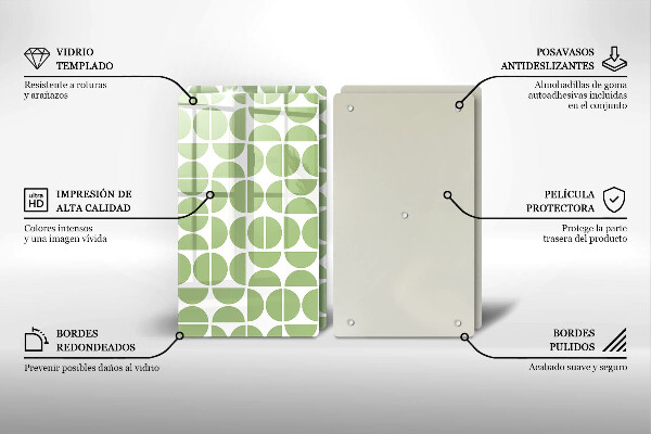 Glas Herdabdeckplatte Muster aus Boho-Formen