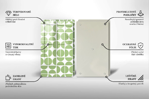 Glas Herdabdeckplatte Muster aus Boho-Formen